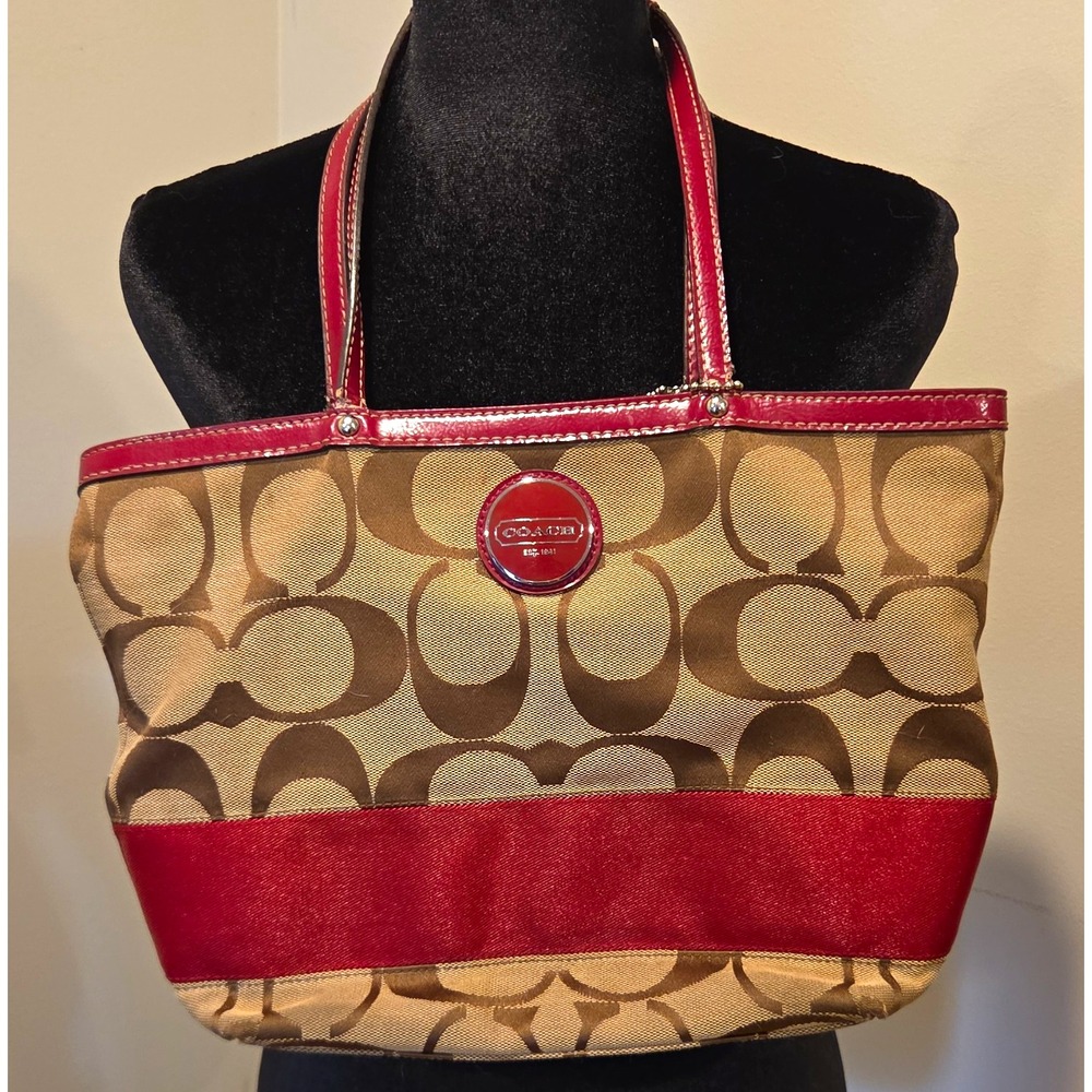 Coach Signature Stripe Tote